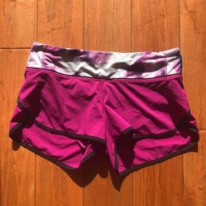 Lululemon Speed Shorts- Raspberry Blooming Pixie